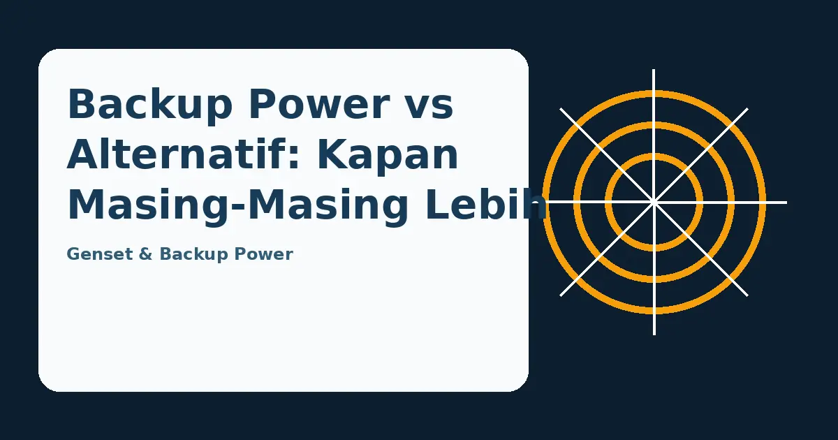 Ilustrasi panduan Backup Power vs Alternatif: Kapan Masing-Masing Lebih Tepat?