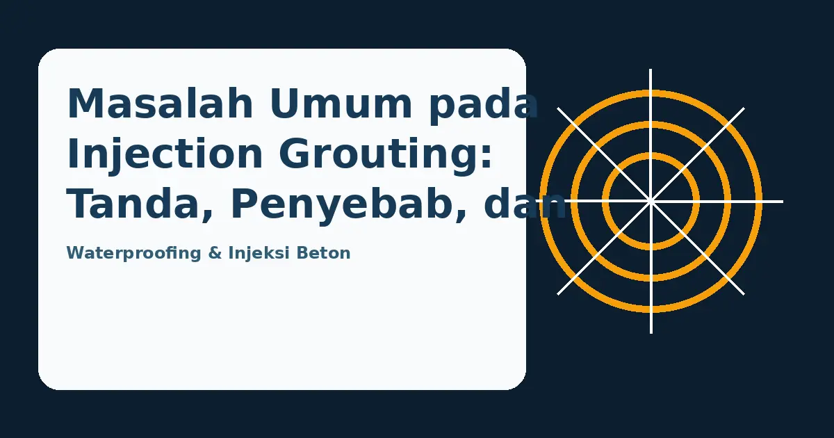 Ilustrasi panduan Masalah Umum pada Injection Grouting: Tanda, Penyebab, dan Langkah Awal