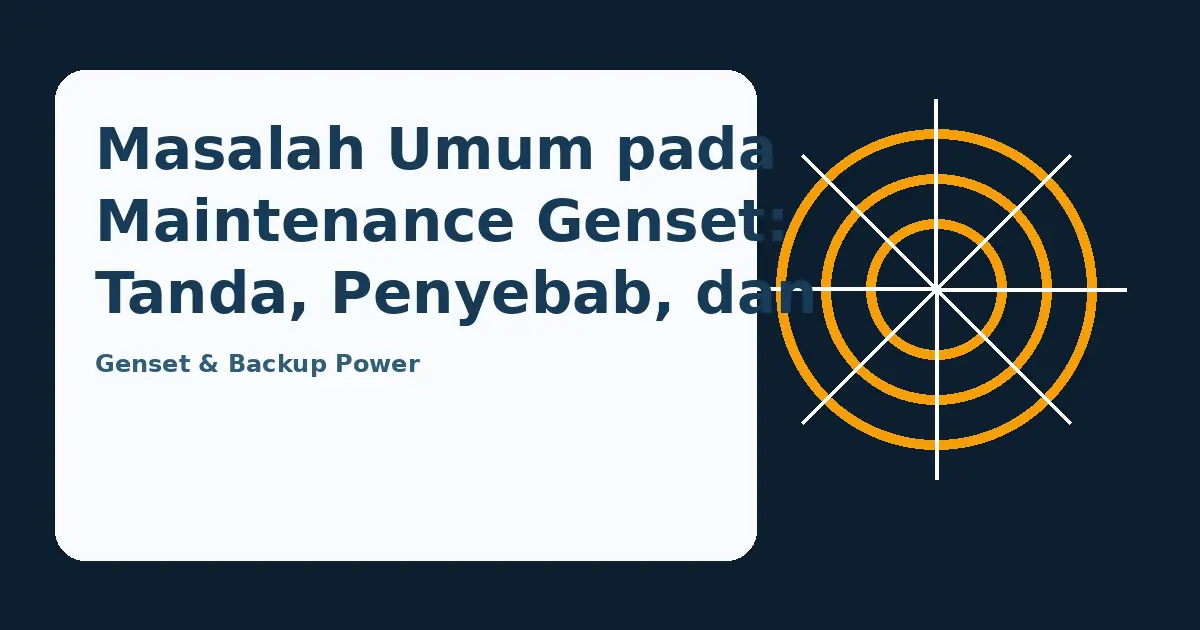 Ilustrasi panduan Masalah Umum pada Maintenance Genset: Tanda, Penyebab, dan Langkah Awal